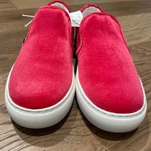 JCrew Pink velvet slip on sneakers - NWT - size 9 - orig 89